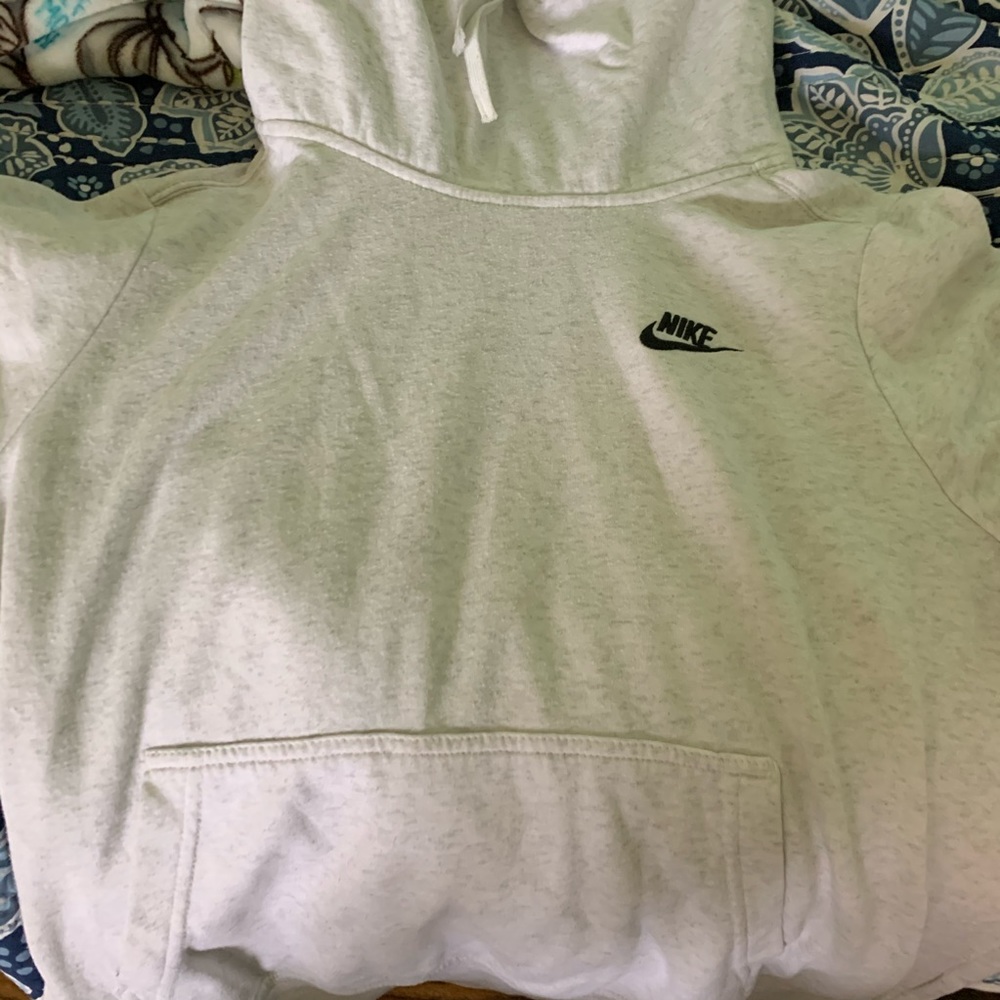White / Gray Cowlneck Sweatshirt | NIKE